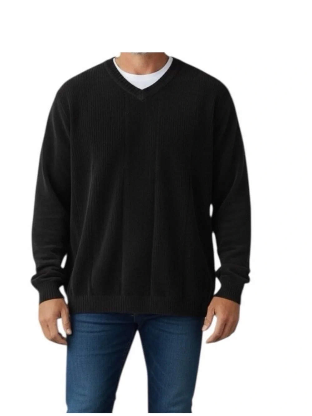 Tommy Bahama navy chenille mens‎ V-neck relaxed fit pullover XXL